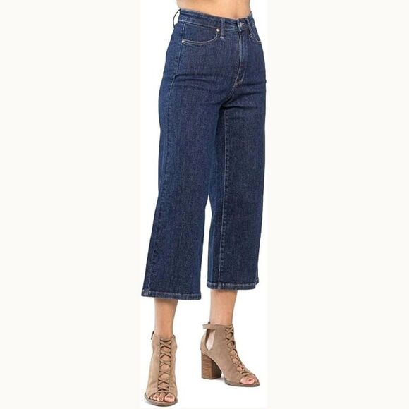 Judy Blue Women's High Rise Tummy Control Classic Crop Wide Leg Jeans NWT 11/30 - Picture 3 of 8